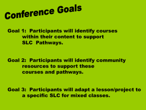 Goal 1:  Participants will identify courses SLC  Pathways.