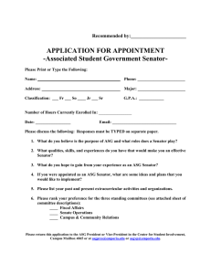 APPLICATION FOR APPOINTMENT -Associated Student Government Senator- Recommended by:_______________________
