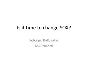 Is it time to change SOX? Solongo Batbaatar MA0N0228