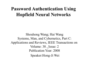 Password Authentication Using Hopfield Neural Networks