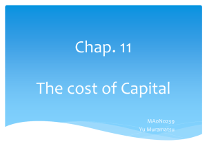 Chap. 11 The cost of Capital MA0N0239 Yu Muramatsu