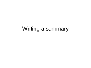 Writing a summary