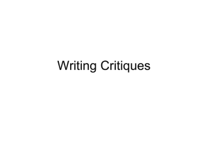 Writing Critiques