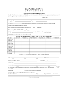 Application for Student Employment