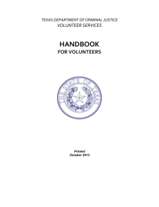 HANDBOOK FOR VOLUNTEERS VOLUNTEER SERVICES