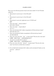 封包擷取分析練習  Please answer the following questions based on the frame number... capture file: