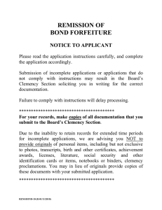 REMISSION OF BOND FORFEITURE  NOTICE TO APPLICANT