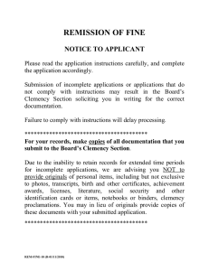 REMISSION OF FINE  NOTICE TO APPLICANT