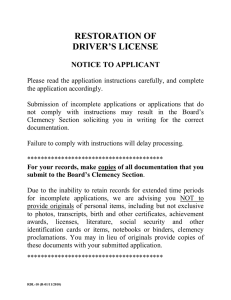 RESTORATION OF DRIVER’S LICENSE  NOTICE TO APPLICANT