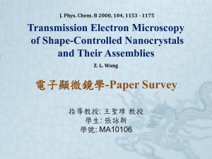 -Paper Survey Transmission Electron Microscopy of Shape-Controlled Nanocrystals and Their Assemblies