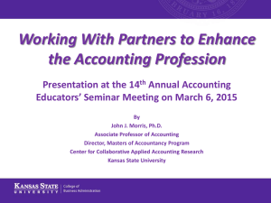 Working With Partners to Enhance the Accounting Profession Presentation at the 14