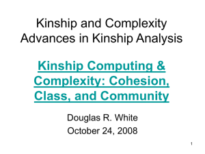 Kinship and Complexity Advances in Kinship Analysis Kinship Computing &amp; Complexity: Cohesion,