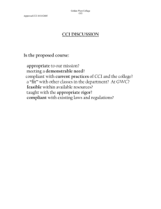 CCI DISCUSSION Is the proposed course:  appropriate