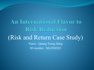 (Risk and Return Case Study) Name : Quang Trung Dang