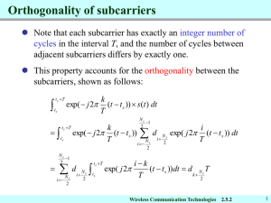 Orthogonality of subcarriers