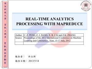 REAL-TIME ANALYTICS PROCESSING WITH MAPREDUCE