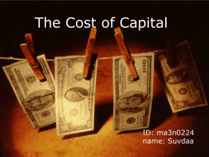 The Cost of Capital ID: ma3n0224 name: Suvdaa