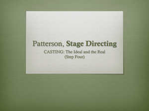 Stage Directing CASTING: The Ideal and the Real (Step Four)