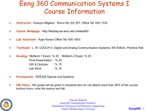 Eeng 360 Communication Systems I Course Information