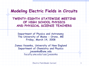 Modeling Electric Fields in Circuits TWENTY-EIGHTH STATEWIDE MEETING OF HIGH SCHOOL PHYSICS