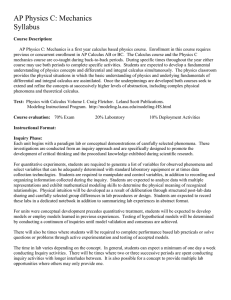 AP Physics C: Mechanics Syllabus