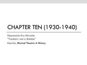 CHAPTER TEN (1930-1940) Depression Era Miracles “Trouble’s Just a Bubble”
