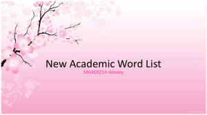 New Academic Word List MA3C0214-Ainsley