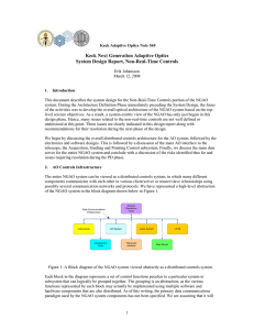 Keck Next Generation Adaptive Optics System Design Report, Non-Real-Time Controls