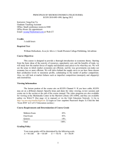 PRINCIPLES OF MICROECONOMICS (TELECOURSE) ECON 2010-095~098, Spring 2012  Instructor: Sung-Eun Yu