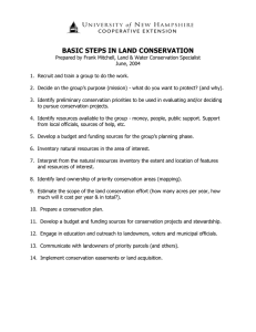 BASIC STEPS IN LAND CONSERVATION