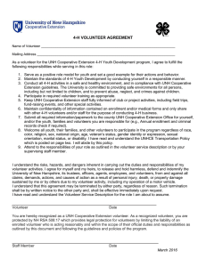 4-H VOLUNTEER AGREEMENT