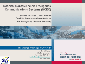 National Conference on Emergency Communications Systems (NCEC) The George Washington University
