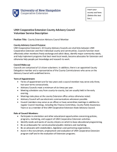 UNH Cooperative Extension County Advisory Council Volunteer Service Description