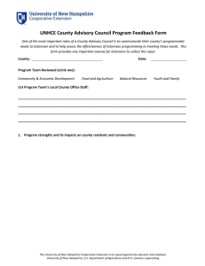UNHCE County Advisory Council Program Feedback Form