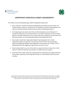 INDEPENDENT (INDIVIDUAL) PROJECT REQUIREMENTS