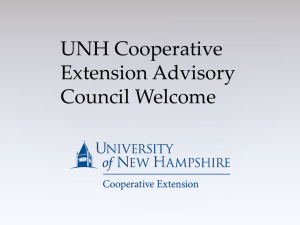 UNH Cooperative Extension Advisory Council Welcome