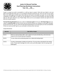 Junior 4-H Record Tool Box Goal Planning Worksheet Instructions Year: 20___/20___