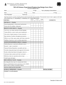 NH 4-H Science Experiment/Engineering Design Score Sheet