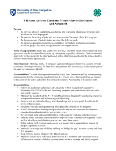 4-H Horse Advisory Committee Member Service Description And Agreement