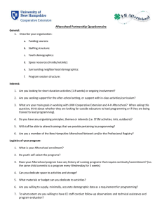 Afterschool Partnership Questionnaire