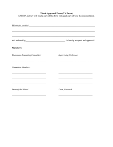 Thesis Approval Form (TA Form)