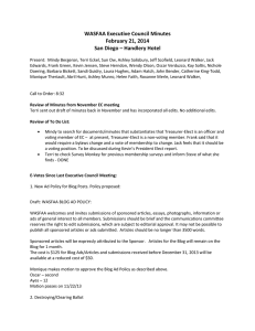 WASFAA Executive Council Minutes February 21, 2014 San Diego – Handlery Hotel