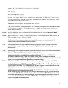 WASFAA 2011-12 Fiscal Planning Committee Year-End Meeting  April 21, 2012