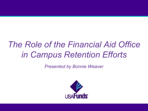 The Role of the Financial Aid Office in Campus Retention Efforts