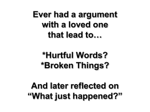 Ever had a argument with a loved one that lead to… *Hurtful Words?