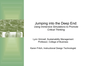 Jumping into the Deep End: Using Immersive Simulations to Promote Critical Thinking