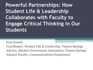 Powerful Partnerships: How Student Life &amp; Leadership Collaborates with Faculty to