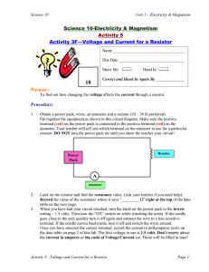 10 Science 10-Electricity &amp; Magnetism Activity 5