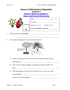 10 Science 10-Electricity &amp; Magnetism Activity 7 Review Sheet on Chapter 3
