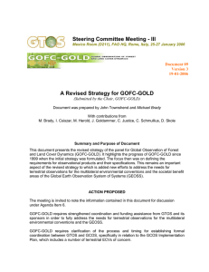 Steering Committee Meeting - III A Revised Strategy for GOFC-GOLD